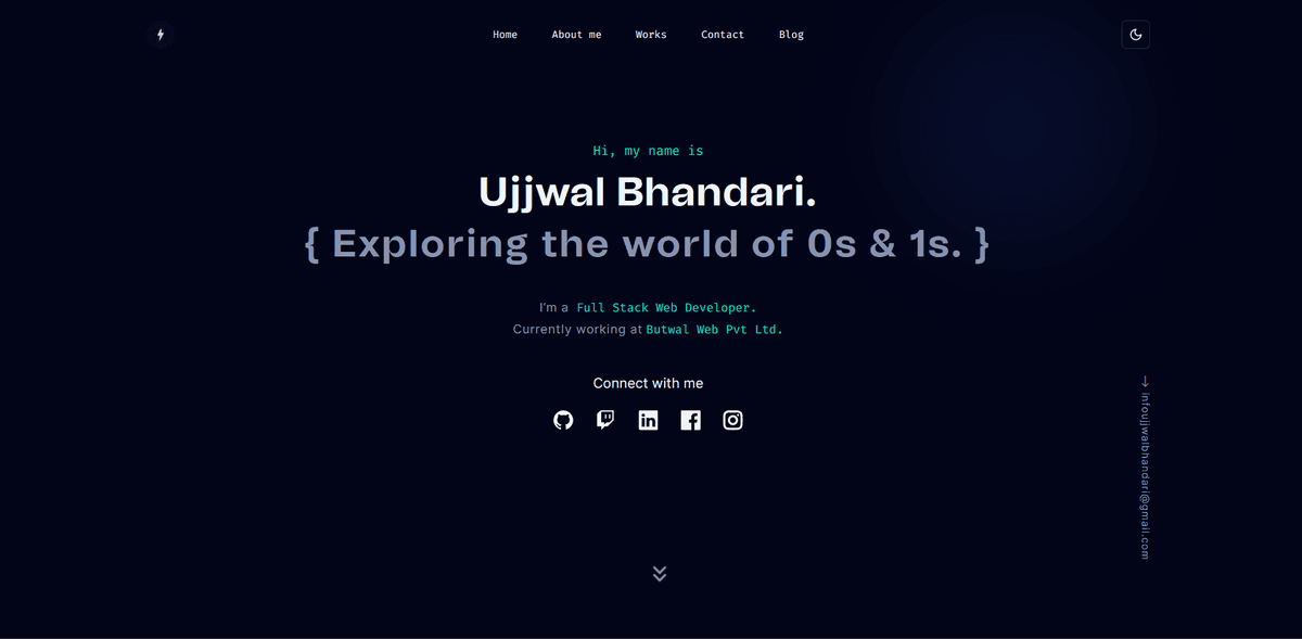 Ujjwal Bhandari, project My Protfolio Website ujjwal bhandari protfolio website